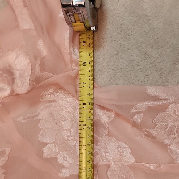 Traditions bed jacket- sheer floral base with satin collar and cuff. - Picture 10 of 12